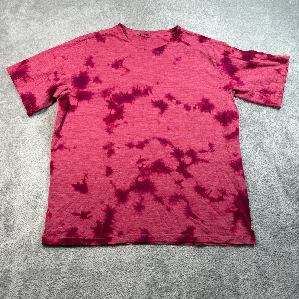 Lululemon Lab Wool-Blend Tie Dye T-Shirt Mens Medium Pink Dragonfruit Merino
